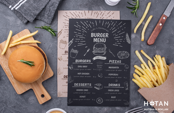 burger menu flyer, el ilanı, broşür